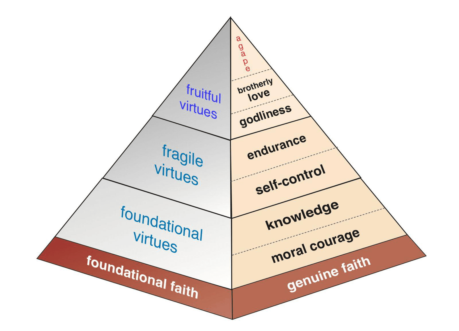 A basic illustration of a hierarchy of virtue